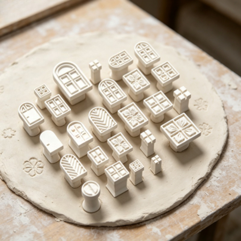 25pcs Door Window Theme Pottery Stamp Set